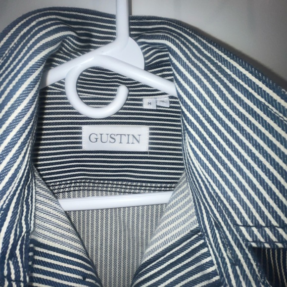 Gustin Hickory Stripe Selvedge Workshirt Classic Fit Size Medium Made in the USA - Picture 3 of 3